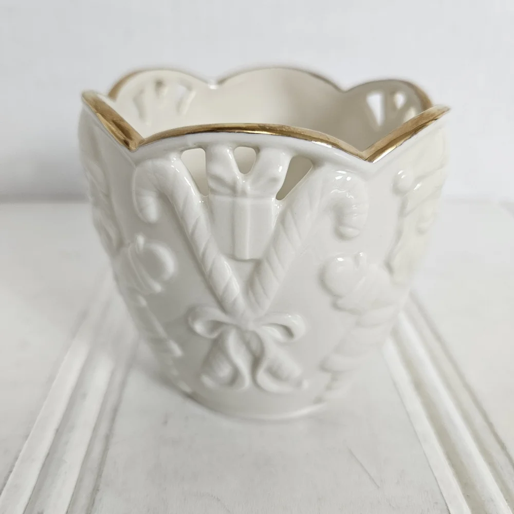 Lenox Merry Lights Santa Votive Candle Holder 3.5